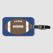 Persoonlijke blauwe voetbal bagage label cadeau (Voorkant (horizontaal))