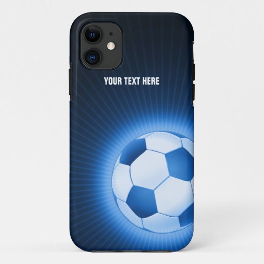 Persoonlijke blauwe voetbal Case-Mate iPhone case (Achterkant)