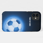 Persoonlijke blauwe voetbal Case-Mate iPhone case (Achterkant (horizontaal))