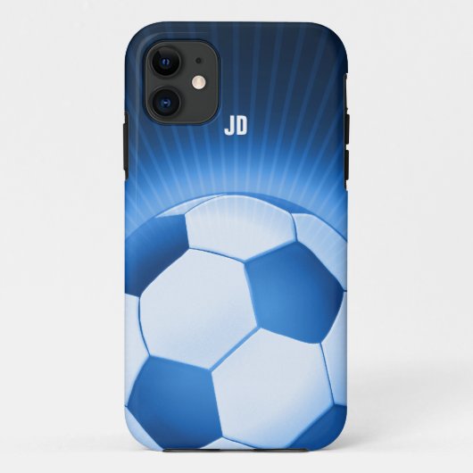 Persoonlijke blauwe voetbal Case-Mate iPhone case (Achterkant)