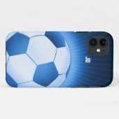 Persoonlijke blauwe voetbal Case-Mate iPhone case (Achterkant (horizontaal))