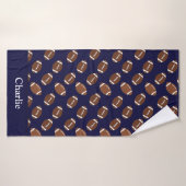 Persoonlijke Blauwe Voetbal Kinderen Badhanddoek (Badhanddoek)
