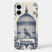 Persoonlijke Blauwe Vogelkooi Toile Case-Mate iPhone Case (Achterkant)
