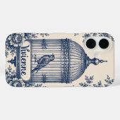 Persoonlijke Blauwe Vogelkooi Toile Case-Mate iPhone Case (Achterkant (horizontaal))