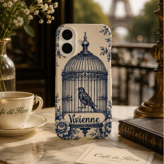 Persoonlijke Blauwe Vogelkooi Toile Case-Mate iPhone Case