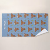 Persoonlijke Blauwe Walrus Kinderen Badhanddoek (Badhanddoek)