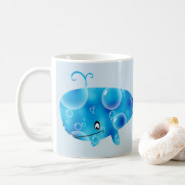 persoonlijke blauwe walvis koffiemok