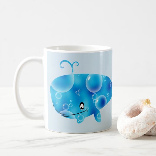  persoonlijke blauwe walvis koffiemok (Met donut)