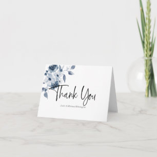 Persoonlijke blauwe Waterverf Hartelijk dank Bedankkaart