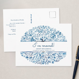 Persoonlijke Blauwe Wilde Bloem Ik Ben Verhuisd Po Briefkaart