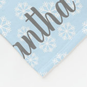 Persoonlijke blauwe witte sneeuwvlok fleece deken (Hoek)