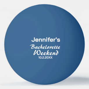 Persoonlijke blauwe witte vrijgezellenfeest pingpongbal
