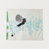 Persoonlijke Blauwe Zebra Wandtapijt Wandkleed (Voorkant (horizontaal))