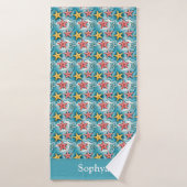 Persoonlijke Blauwe Zee Sterren Badhanddoek (Badhanddoek)