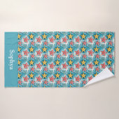 Persoonlijke Blauwe Zee Sterren Badhanddoek (Badhanddoek)
