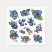 Persoonlijke blauwebesflorale papieren servetten (Voorkant)
