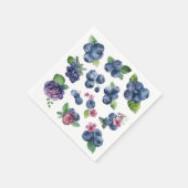 Persoonlijke blauwebesflorale papieren servetten (Hoek)