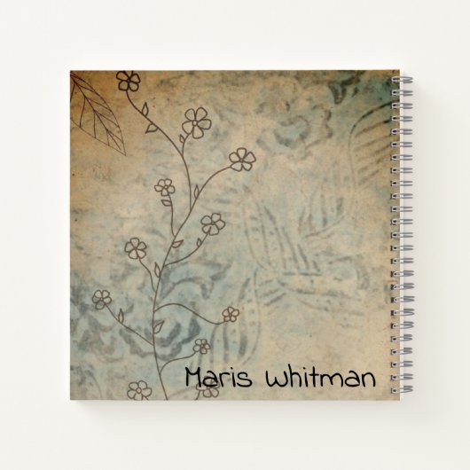 Persoonlijke  Blauwgroen Bird Dictionary Laptop Notitieboek (Achterkant)