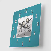 Persoonlijke Blauwgroen foto met omlijsting Vierkante Klok (Hoek)