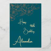 Persoonlijke Blauwgroen & Goud Genoemd & Aged Verj Folie Uitnodiging (Voorkant)