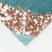 Persoonlijke Blauwgroen goudmarmer Agate Flee Turq Fleece Deken (Hoek)