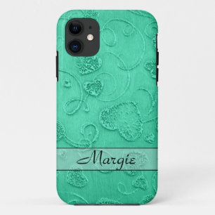 Persoonlijke Blauwgroen Heart Designer iPhone 5 Ho iPhone 11 Hoesje