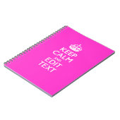 Persoonlijke BLIJF KALM EN Jouw Tekst Fel Roze Notitieboek (Linkerzijde)