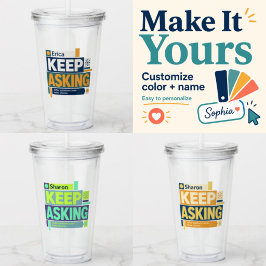 Persoonlijke blijf vragen tumbler acryl drinkbeker