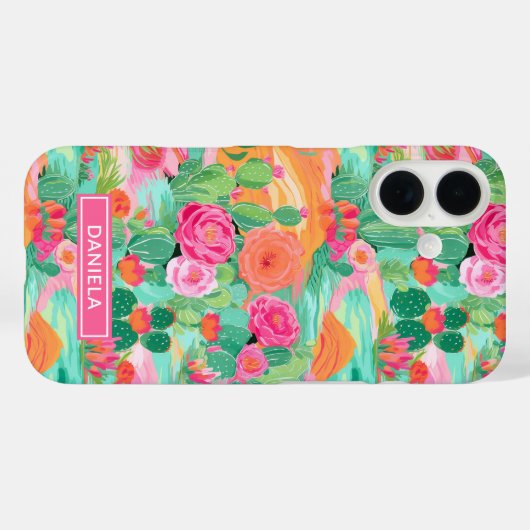 Persoonlijke Bloeiende Woestijncactussen Case-Mate iPhone Case (Achterkant (horizontaal))
