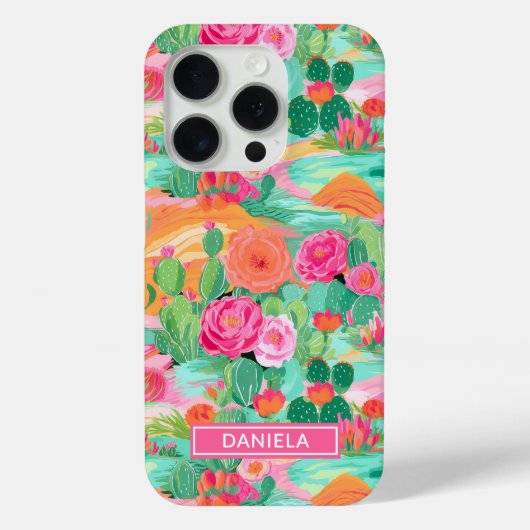 Persoonlijke Bloeiende Woestijncactussen Case-Mate iPhone Case (Achterkant)