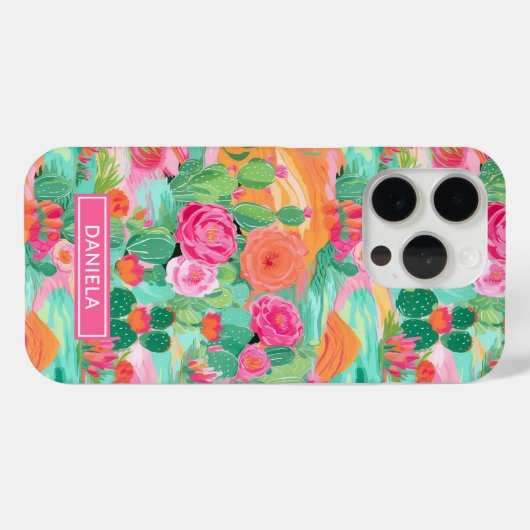 Persoonlijke Bloeiende Woestijncactussen Case-Mate iPhone Case (Achterkant (horizontaal))