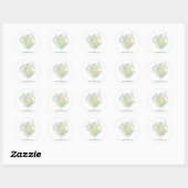 Persoonlijke bloem aangepaste naam bloemstuk ronde sticker (Vel)