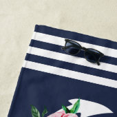 Persoonlijke bloem-anker bruidsfeest strand  strandlaken (In situ)