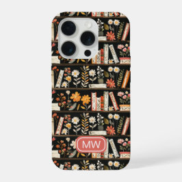 Persoonlijke bloem boekenplank telefoonhoes iPhone 15 pro case