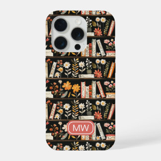 Persoonlijke bloem boekenplank telefoonhoes iPhone 15 pro case