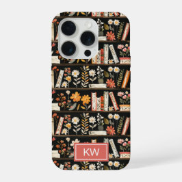 Persoonlijke bloem boekenplank telefoonhoes iPhone 15 pro case