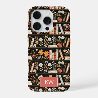 Persoonlijke bloem boekenplank telefoonhoes iPhone 15 pro case