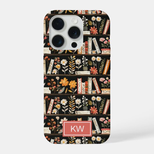 Persoonlijke bloem boekenplank telefoonhoes iPhone hoesje (Achterkant)