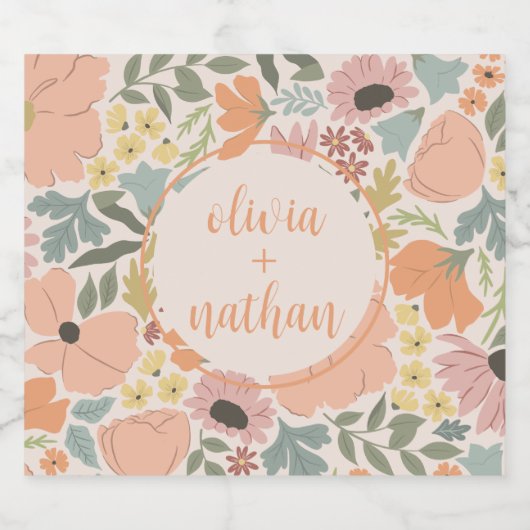 Persoonlijke bloem bruiloft of bruidsfeest bier etiket (Enkel label)