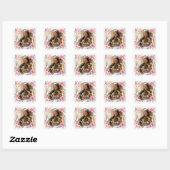 Persoonlijke bloem cat mom foto sticker (Vel)