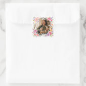 Persoonlijke bloem cat mom foto sticker (Tas)