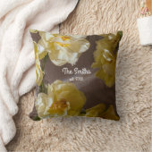 Persoonlijke bloem familienaam met gele tulpen kussen (Deken)