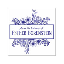 Persoonlijke bloem naam stempel voor boeken