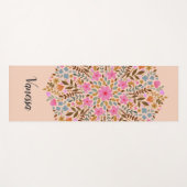Persoonlijke Bloem Natuur Mandala Roze Yogamat (Voorkant (horizontaal))