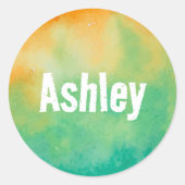 Persoonlijke bloem sticker/zegel ronde sticker (Voorkant)