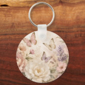 Persoonlijke Bloem Vlinder Acryl Sleutelhanger (Achterkant)