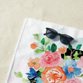 Persoonlijke bloemanker-bachelorette-bruidsmeisje strandlaken (In situ)