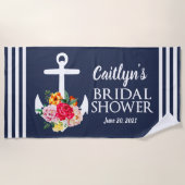 Persoonlijke bloemanker bruidsfeest strand strandlaken (Voorkant)