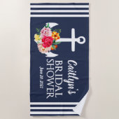 Persoonlijke bloemanker bruidsfeest strand strandlaken (Voorkant)