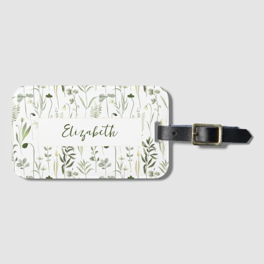 Persoonlijke bloemen bagagelabel (Voorkant (horizontaal))